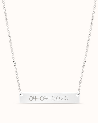 Bar Naam Ketting - Sterling Zilver 925