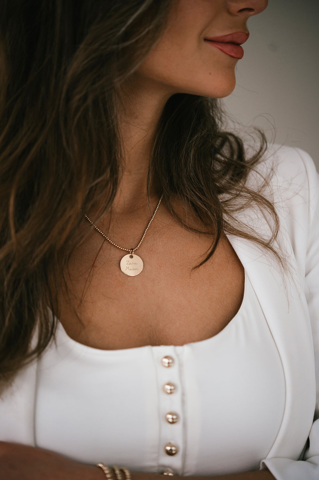 Coin Beaded Ketting - 18k Verguld