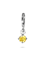 Sliding Birthstone Charm Necklace - Silver