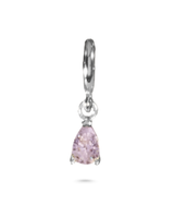 Sliding Birthstone Charm Necklace - Silver