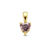 14k Heart Birthstone Ketting - 14k Solid Gold