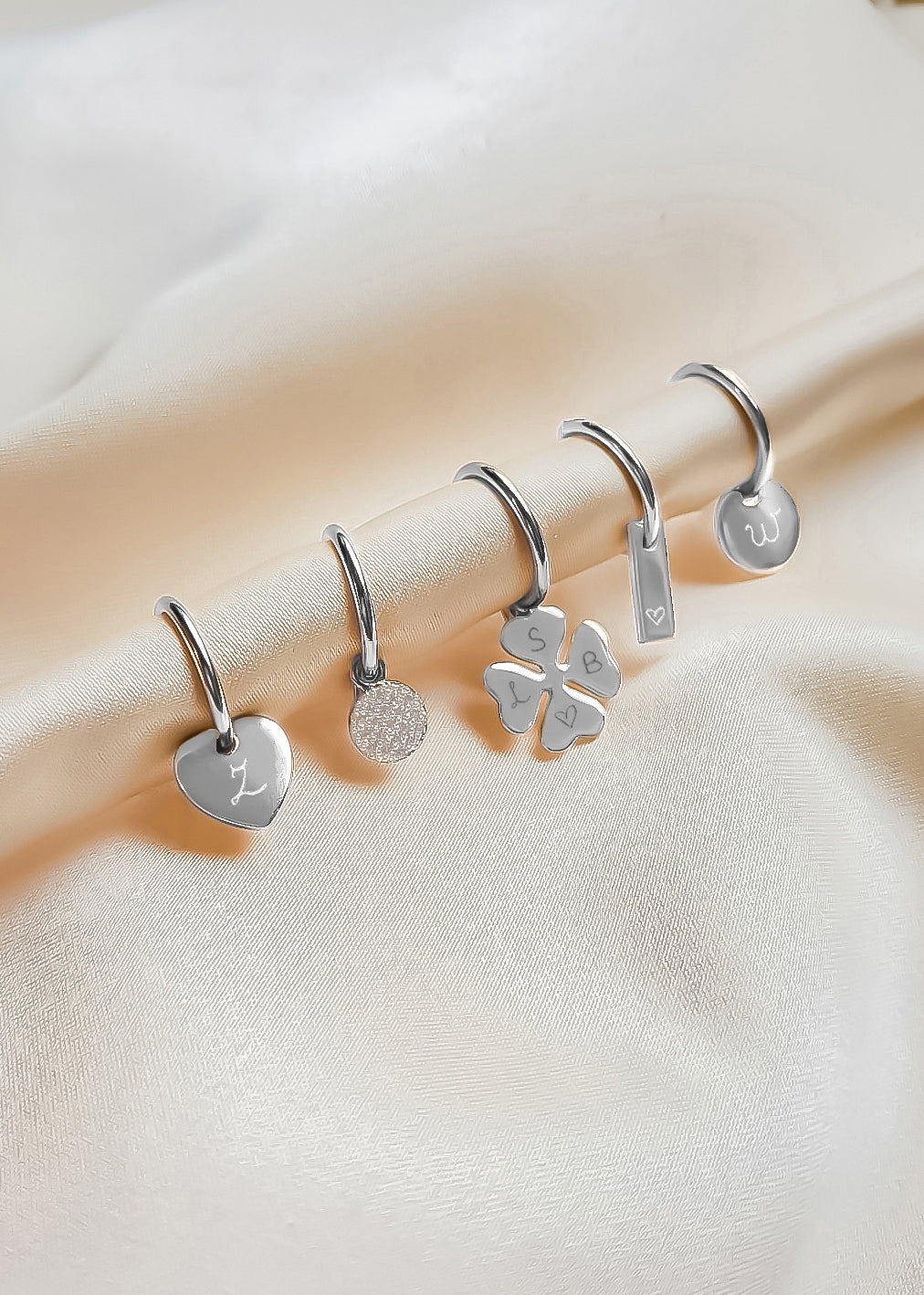 Initial Earrings - Silver