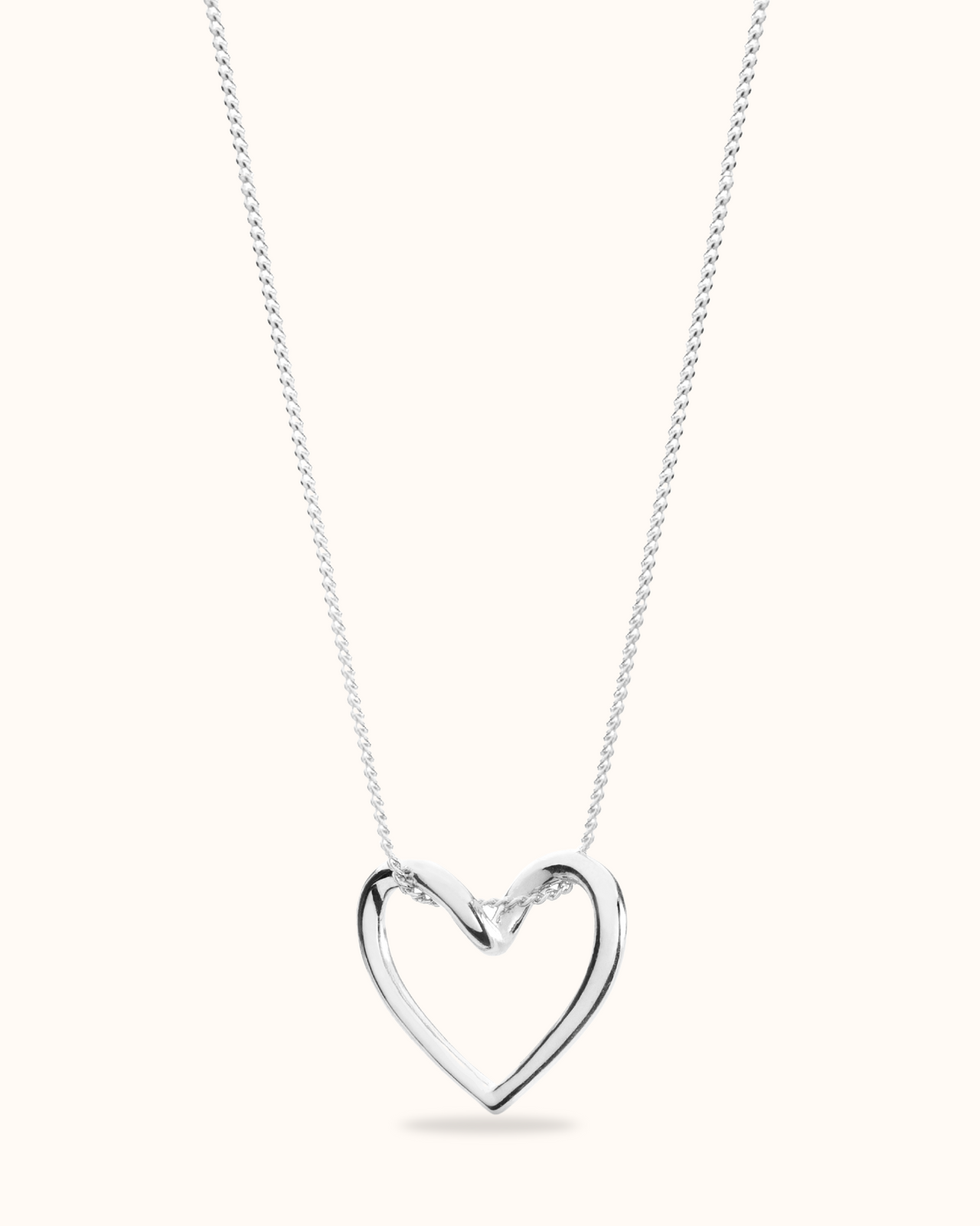 Open Heart Necklace - Silver