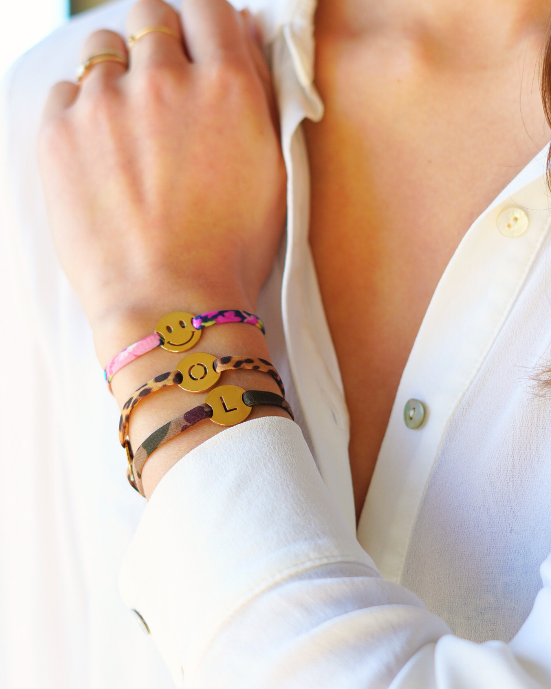 Open Initial Wrap Bracelet - Gold plated