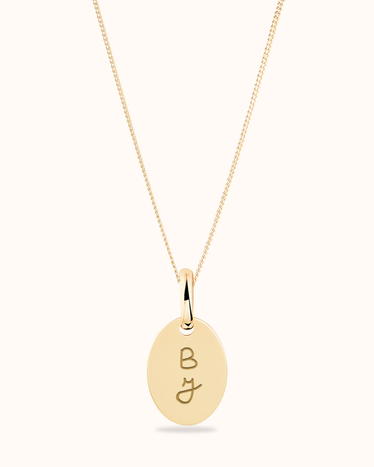 14k Oval Necklace - 14k gold