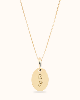 14k Oval Necklace - 14k gold