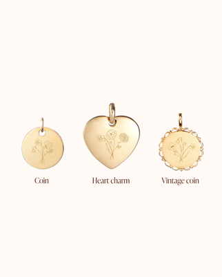 Geburtsblume Charms - Vergoldet