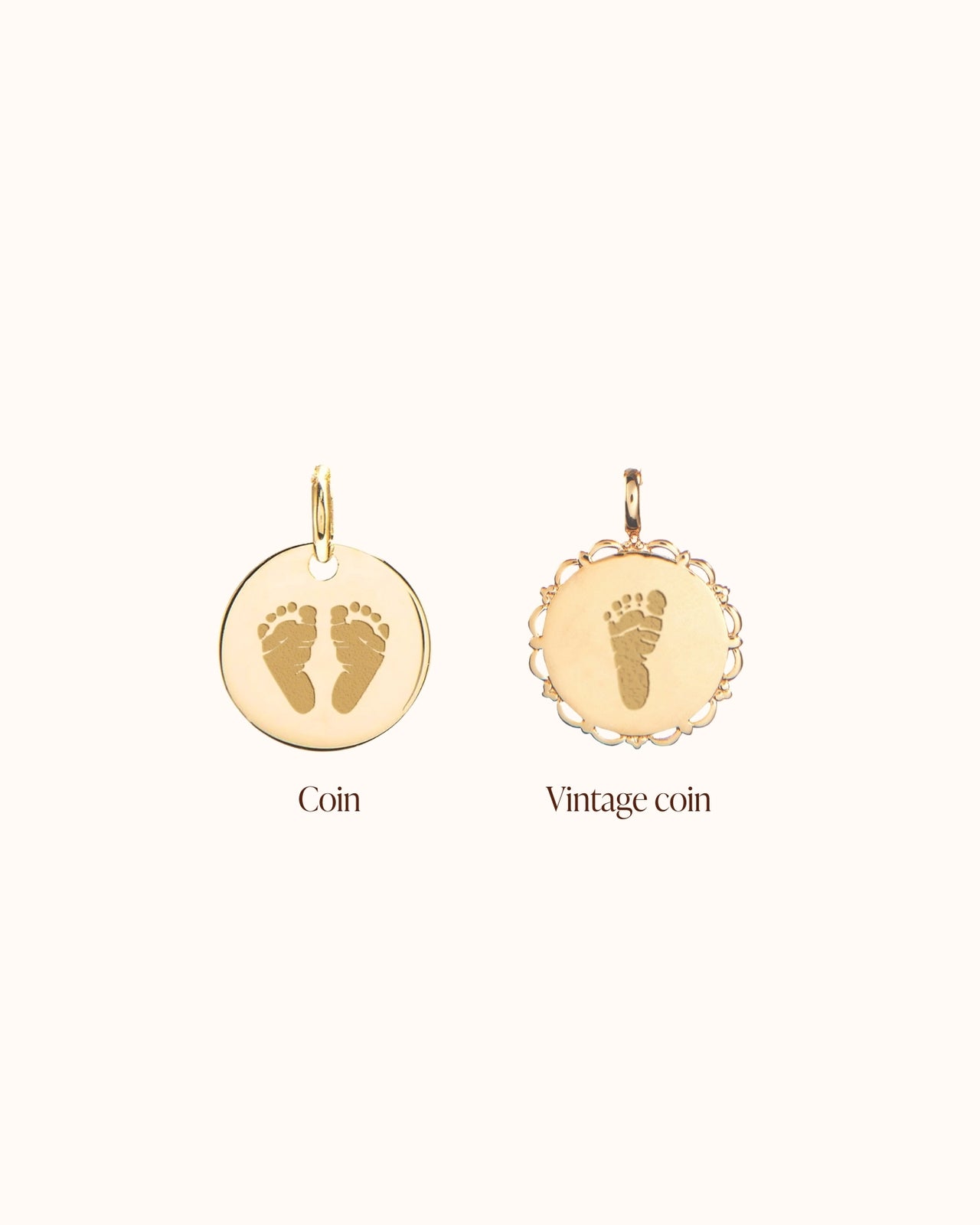 Hand and Footprint Charm - Gold plated