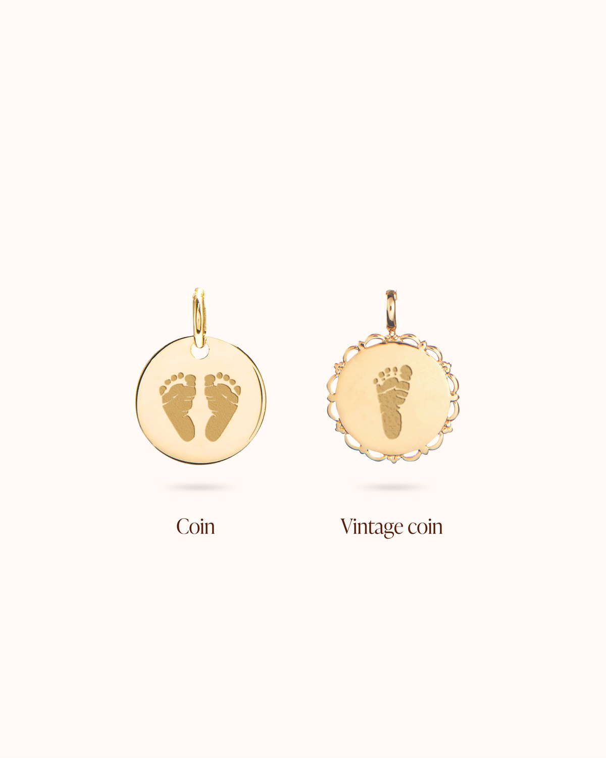 Hand and Footprint Charm - Gold plated