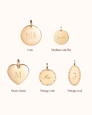 Personalized Single Charms with Name - Gold plated