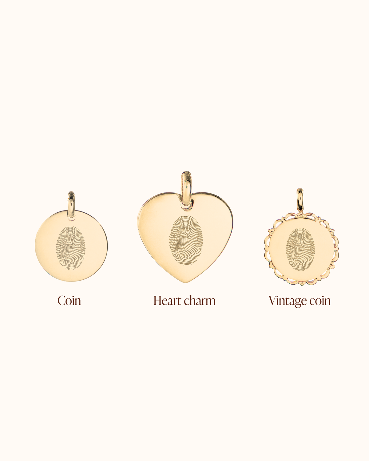 Fingerprint Charm - Gold plated