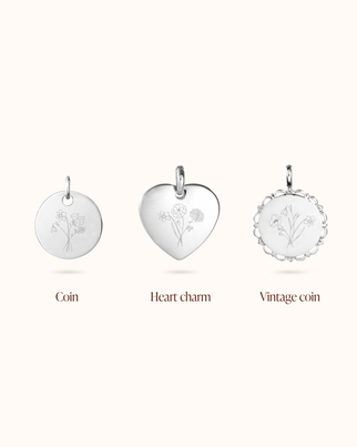 Bouquet Fleur de Naissance Pendentif - Argent