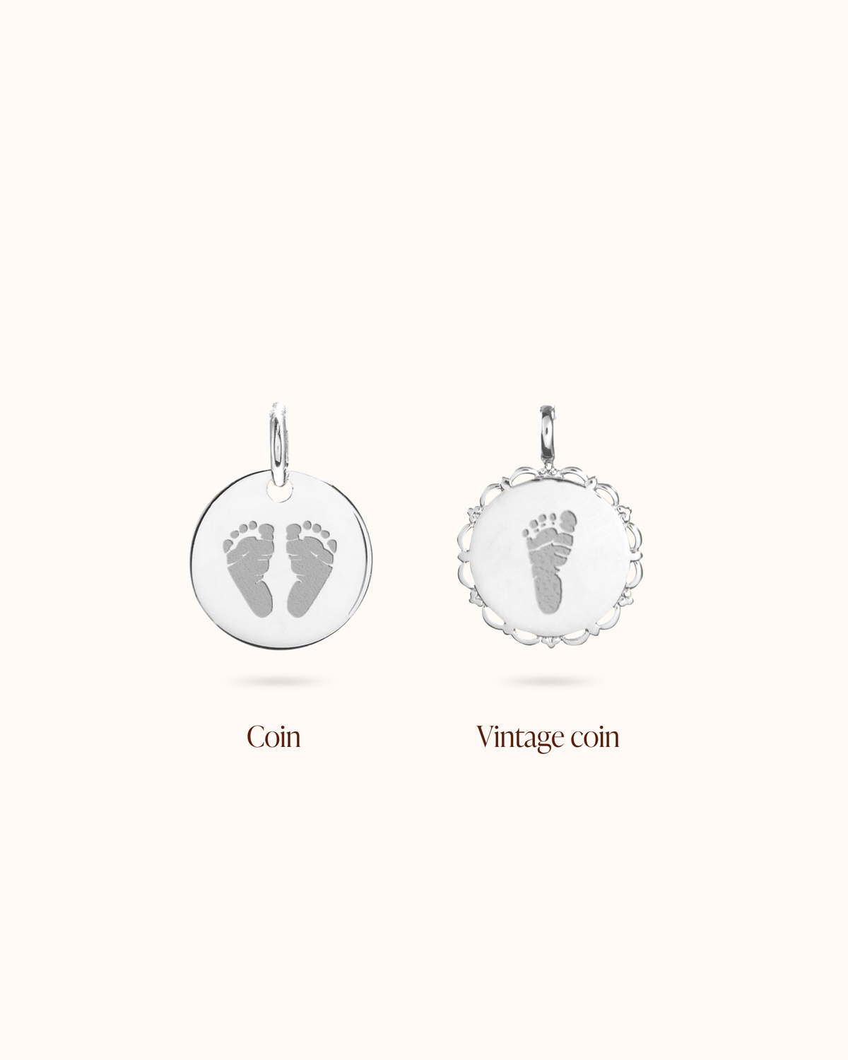 Hand and Footprint Charm - Silver