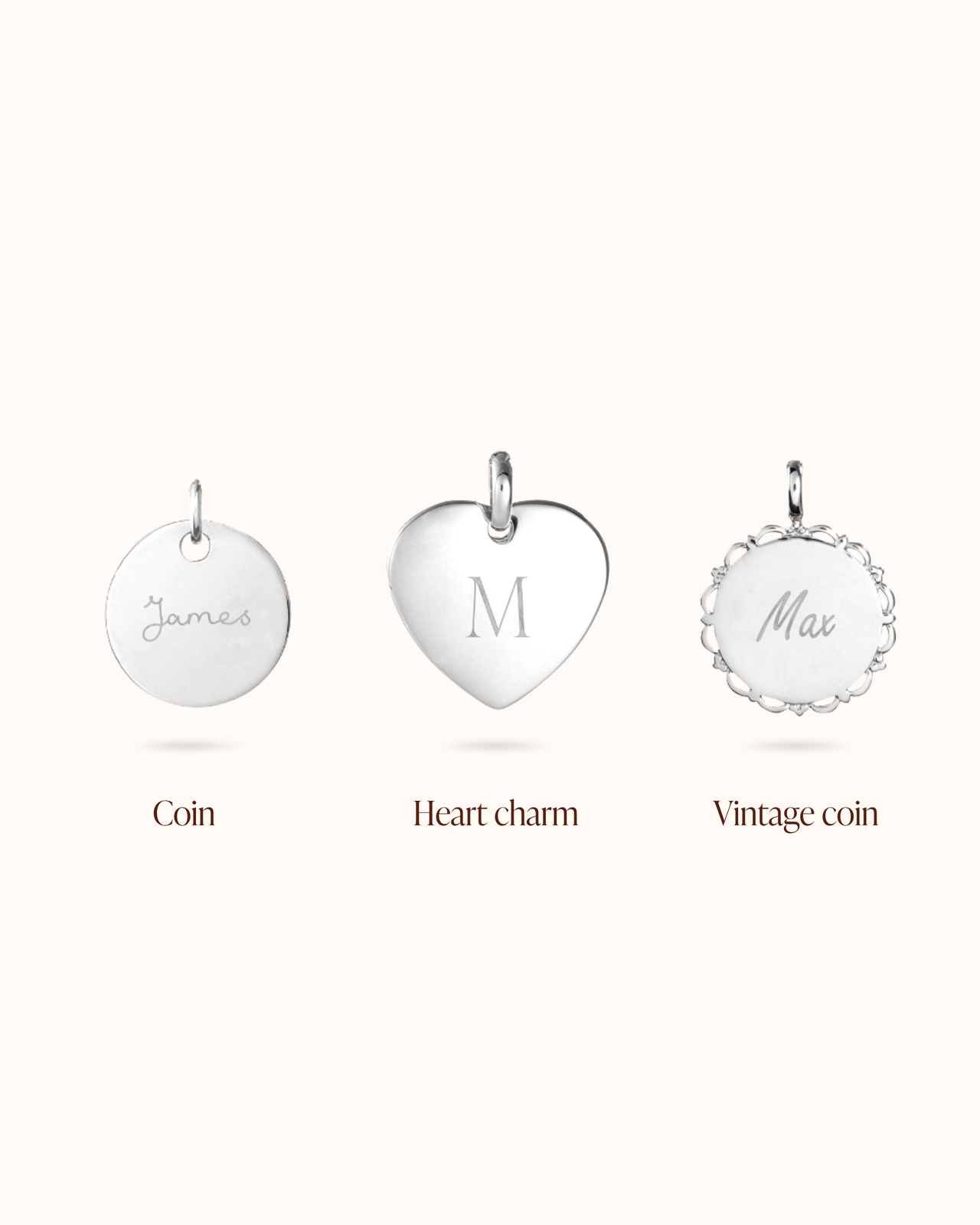 Personalisierte Einzelne Charms mit Name - Silber