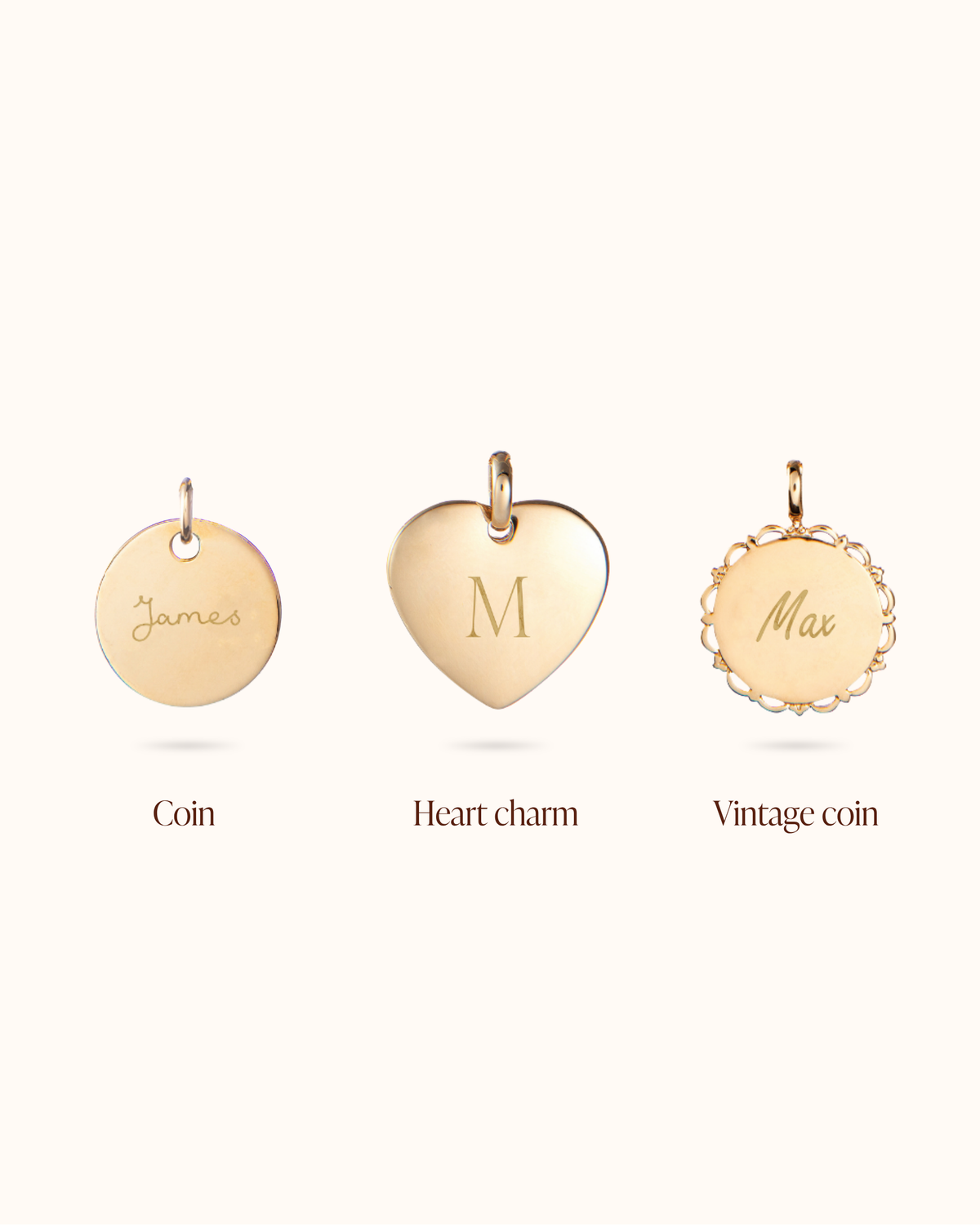 Personalized Single Charms with Name - Gold plated