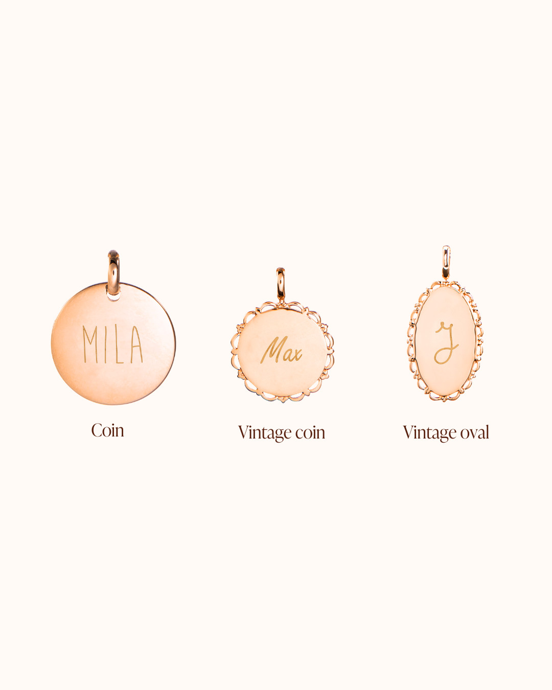 Pendentifs Personnalisé suel avec Nom - Or Rose