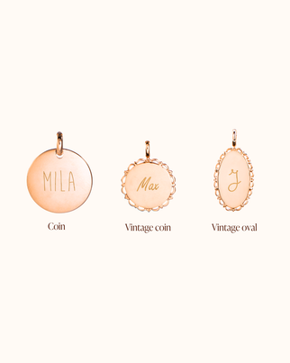 Personalized Single Charms with Name - Rose plated