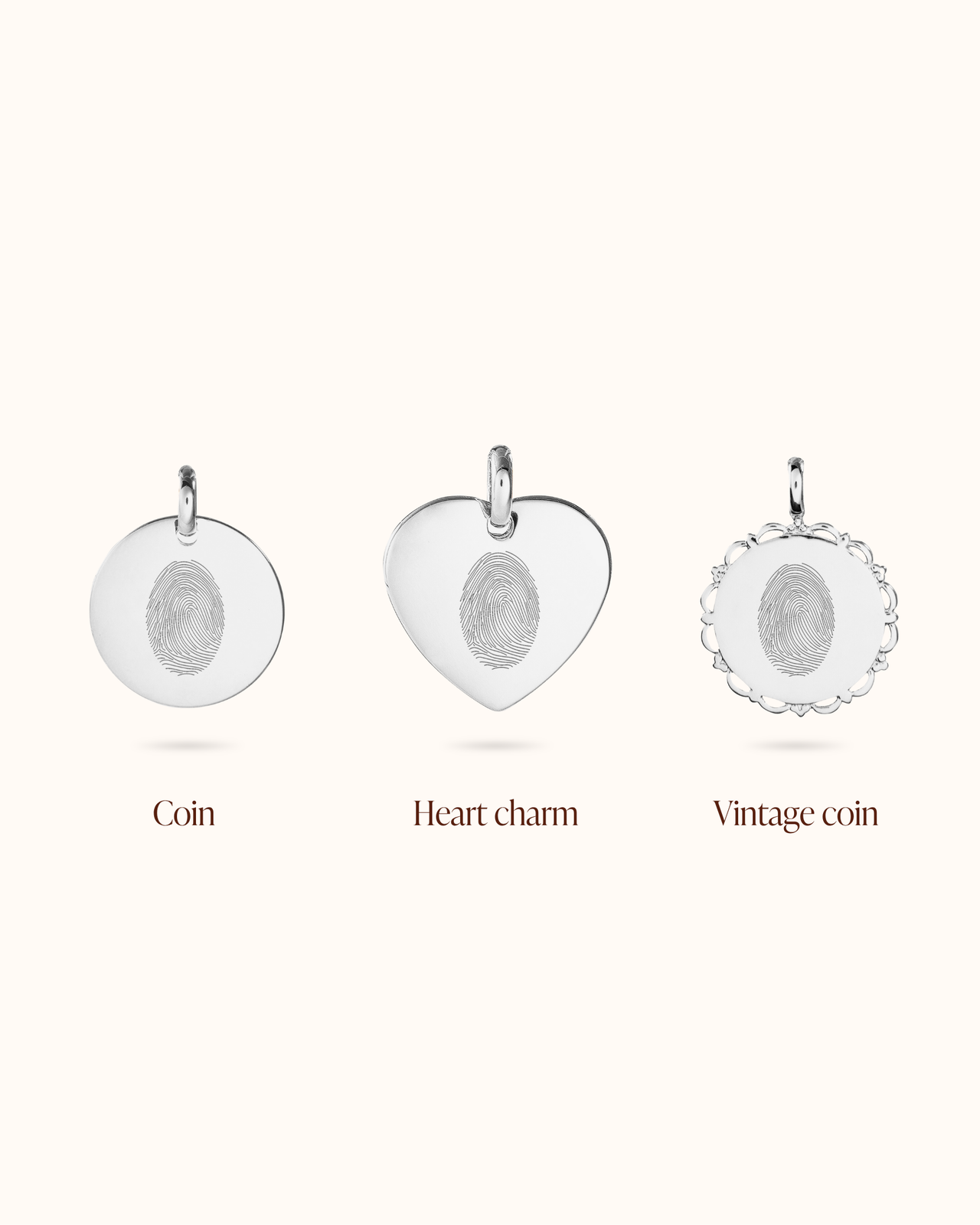 Fingerprint Charm - Silver