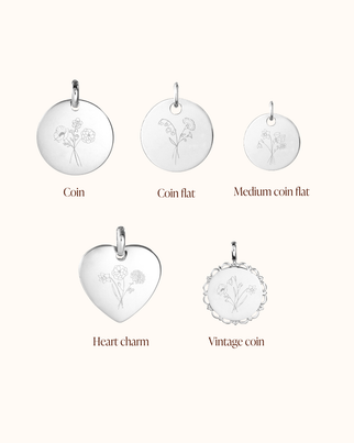 Bouquet Fleur de Naissance Pendentif - Argent
