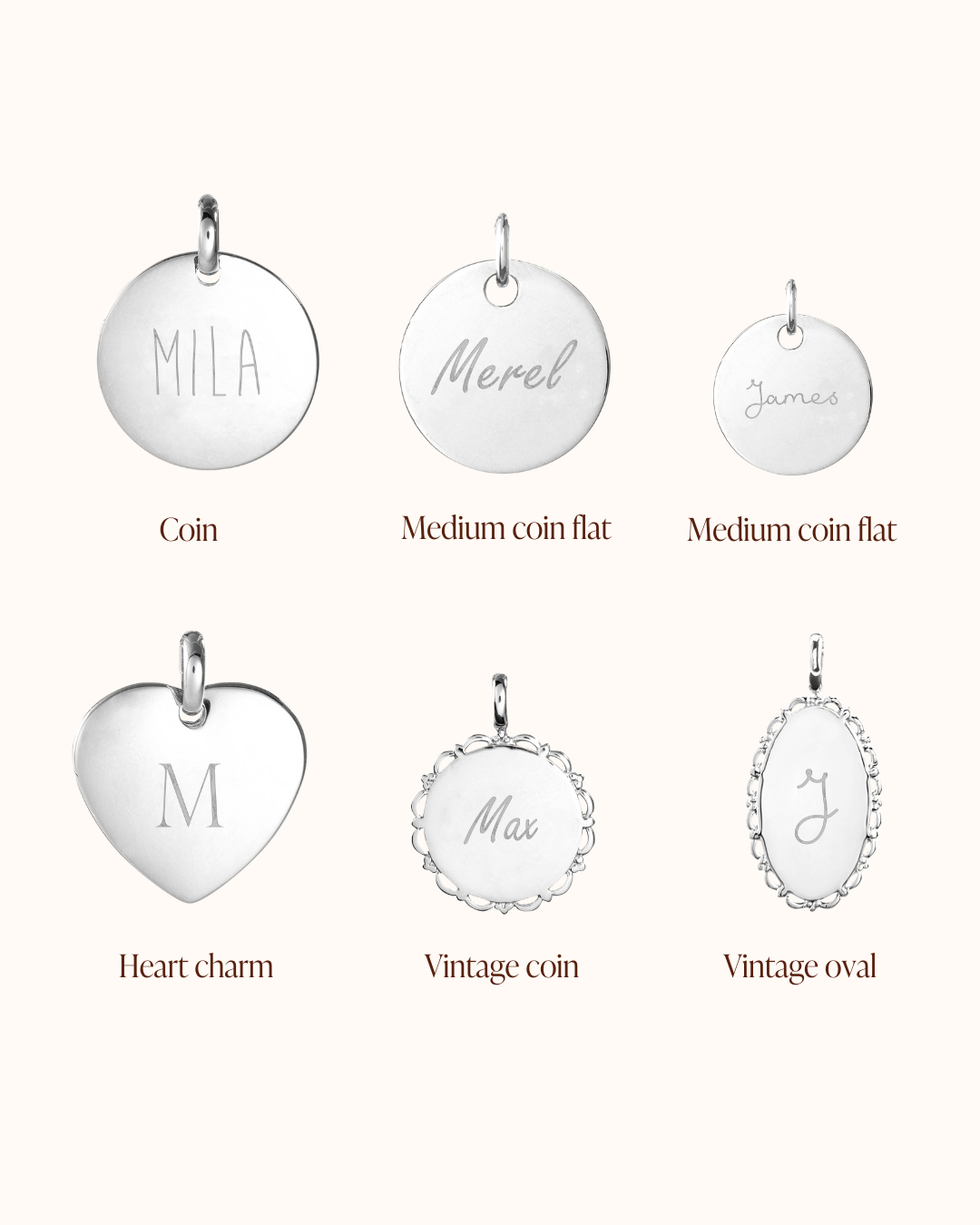 Personalized Single Charm with name - Silver