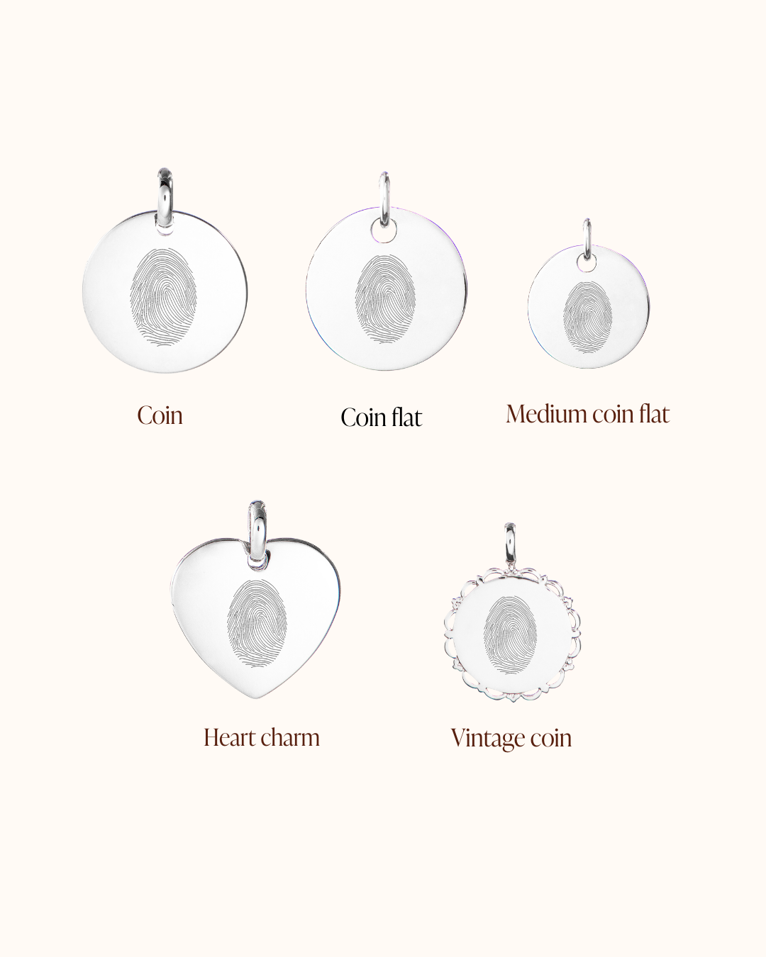Fingerprint Charm - Silver