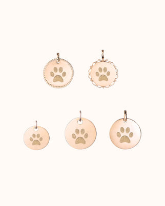 Paw Print Charm - Rose Plated