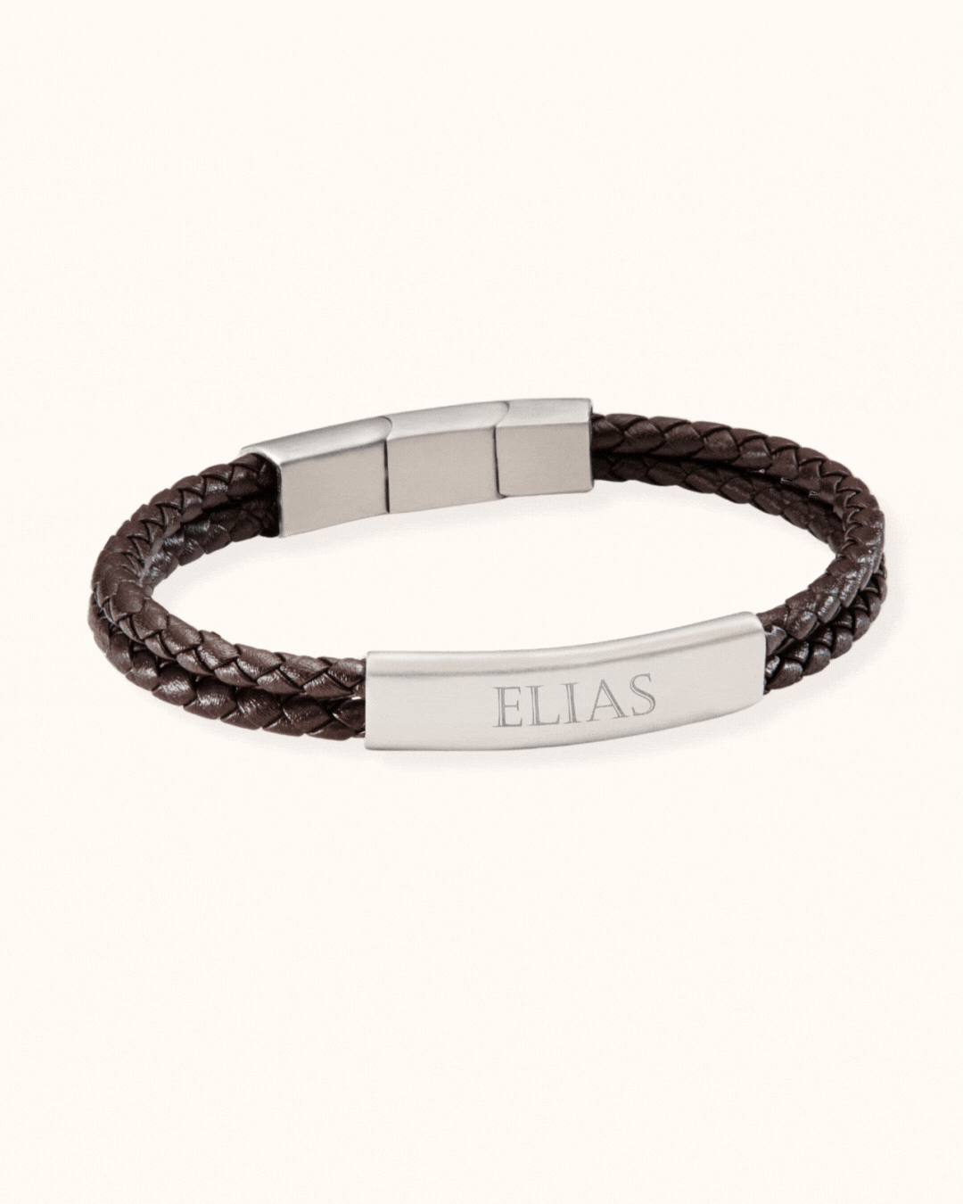 Gevlochten leren Gepersonaliseerde Heren Armband - Gepersonaliseerde Heren Armband