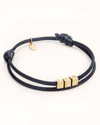 Herren Initial Cube Armband - 585er Echtgold