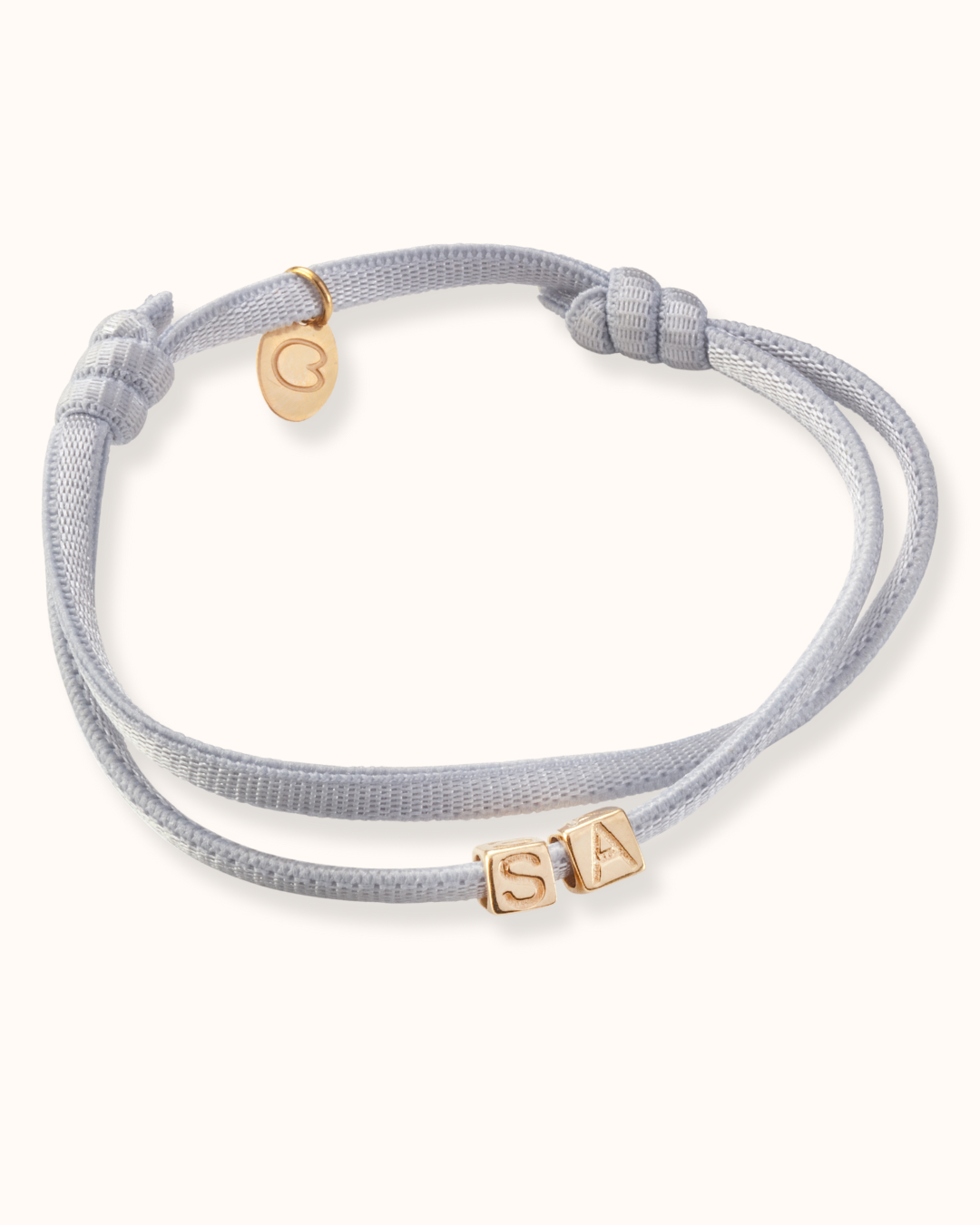 14k Initial Cube Bracelet - 14k gold