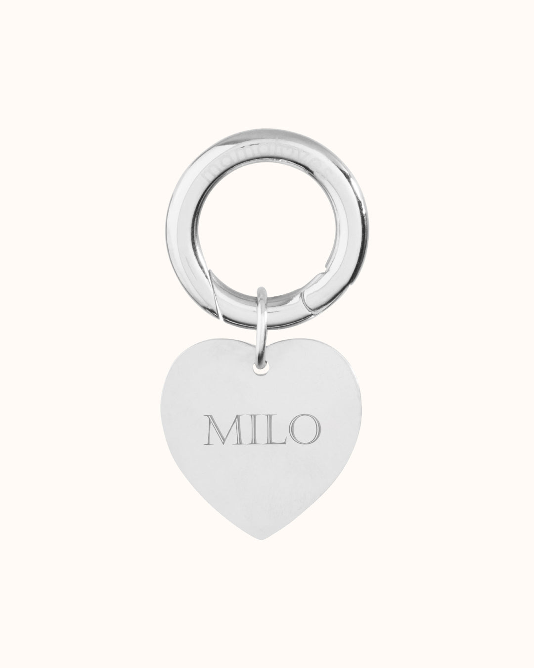 Pet Tag Heart - Stainless steel silver