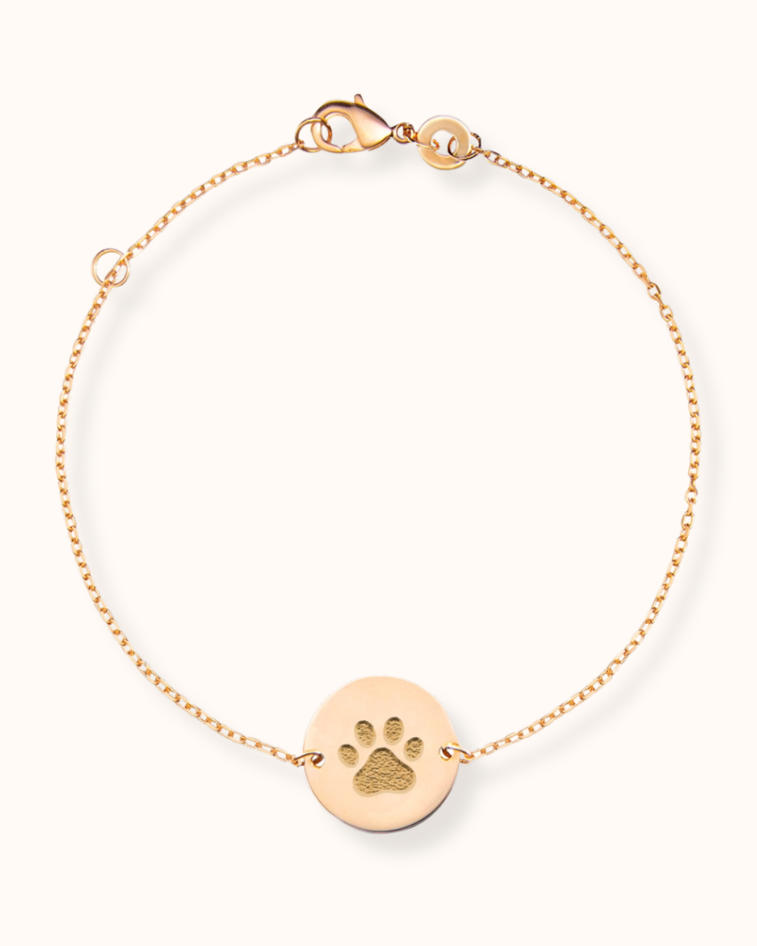 Paw Print Coin Bracelet - Gold plated