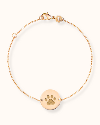 Paw Print Coin Bracelet - Gold plated