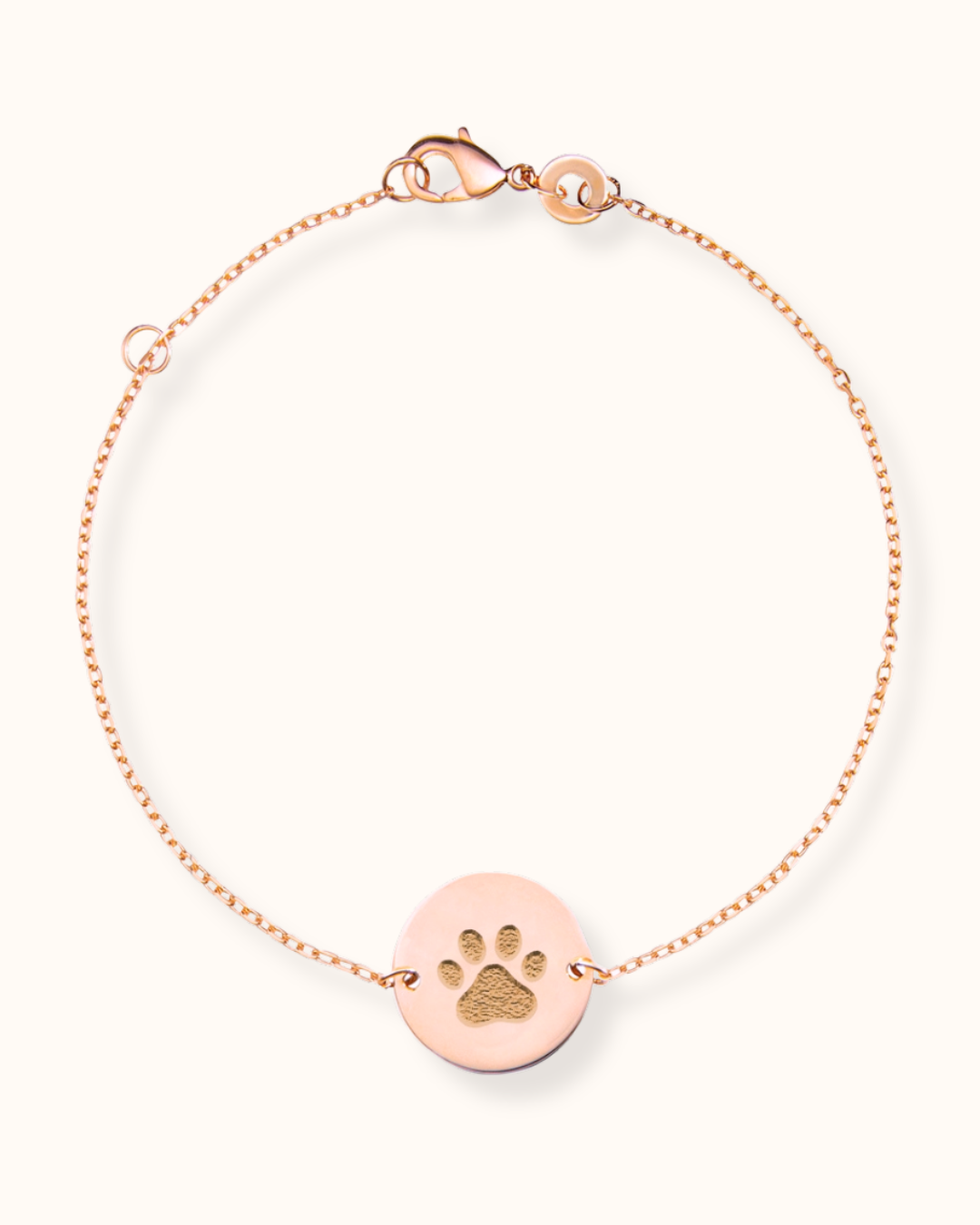 Paw Print Coin Bracelet - Rose plated