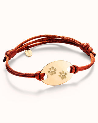 Paw Print Oval Bracelet - Gold plated