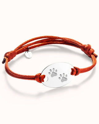 Paw Print Oval Bracelet - Silver