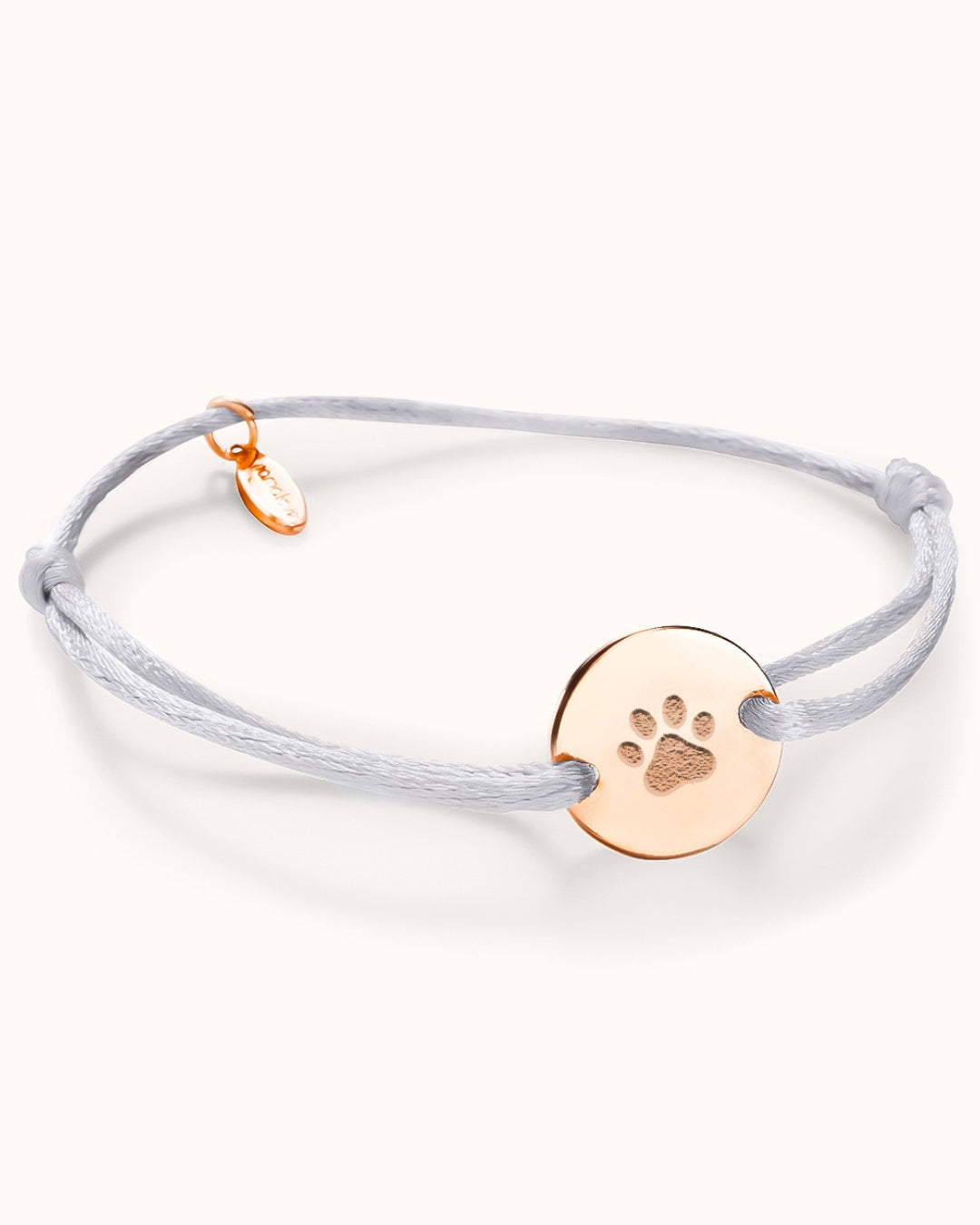 Paw Print Round Bracelet - Rose plated