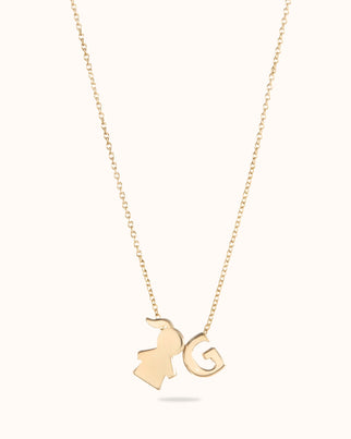 14k PROUD MOM Letter Ketting - 14k Solid Gold