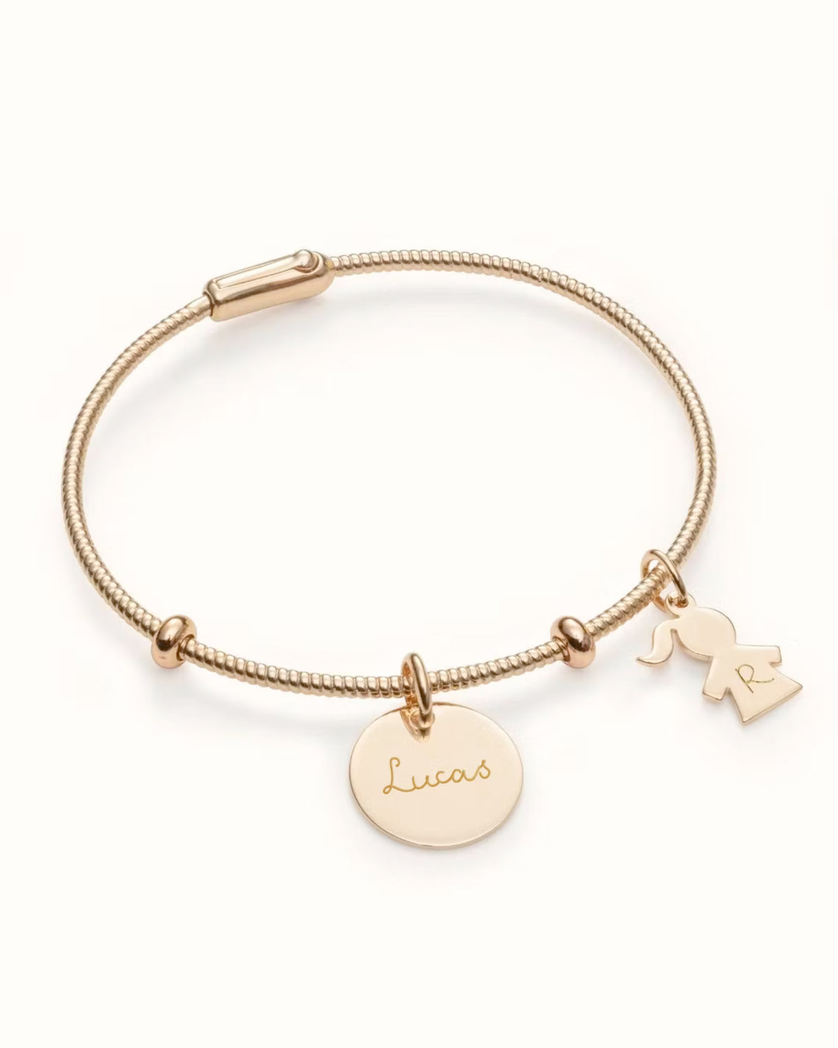 PROUD MOM Charm Bangle - Gold plated