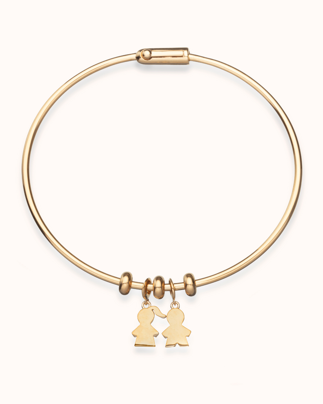 Proud Mom Charm Bangle - Gold plated