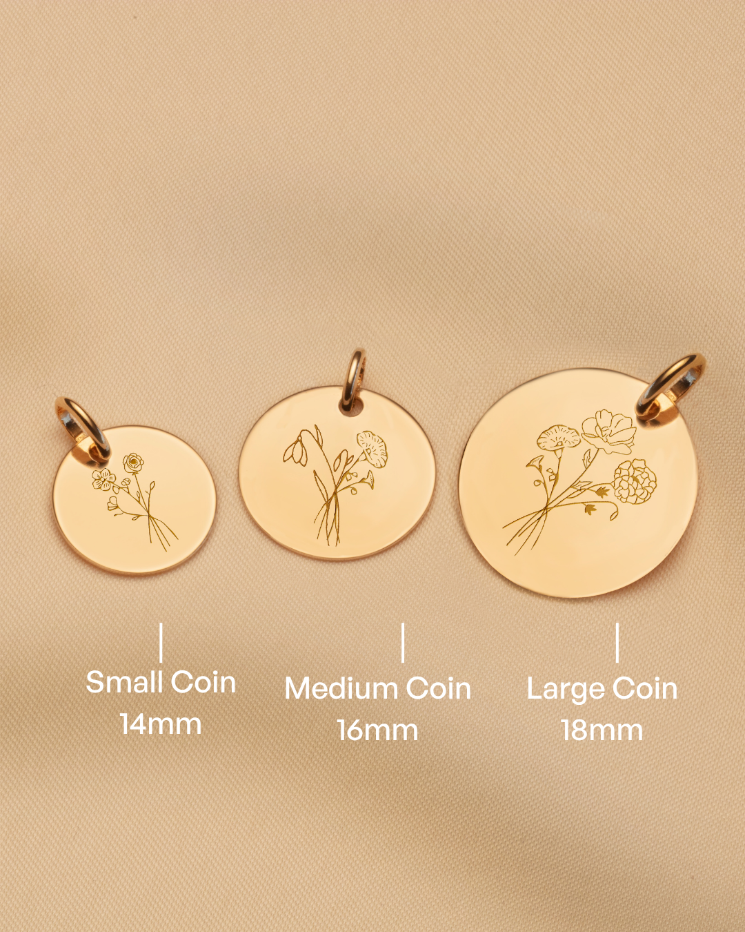 Geburtsblumestrauß Coin Kette 585er Echtgold - 585er Echtgold