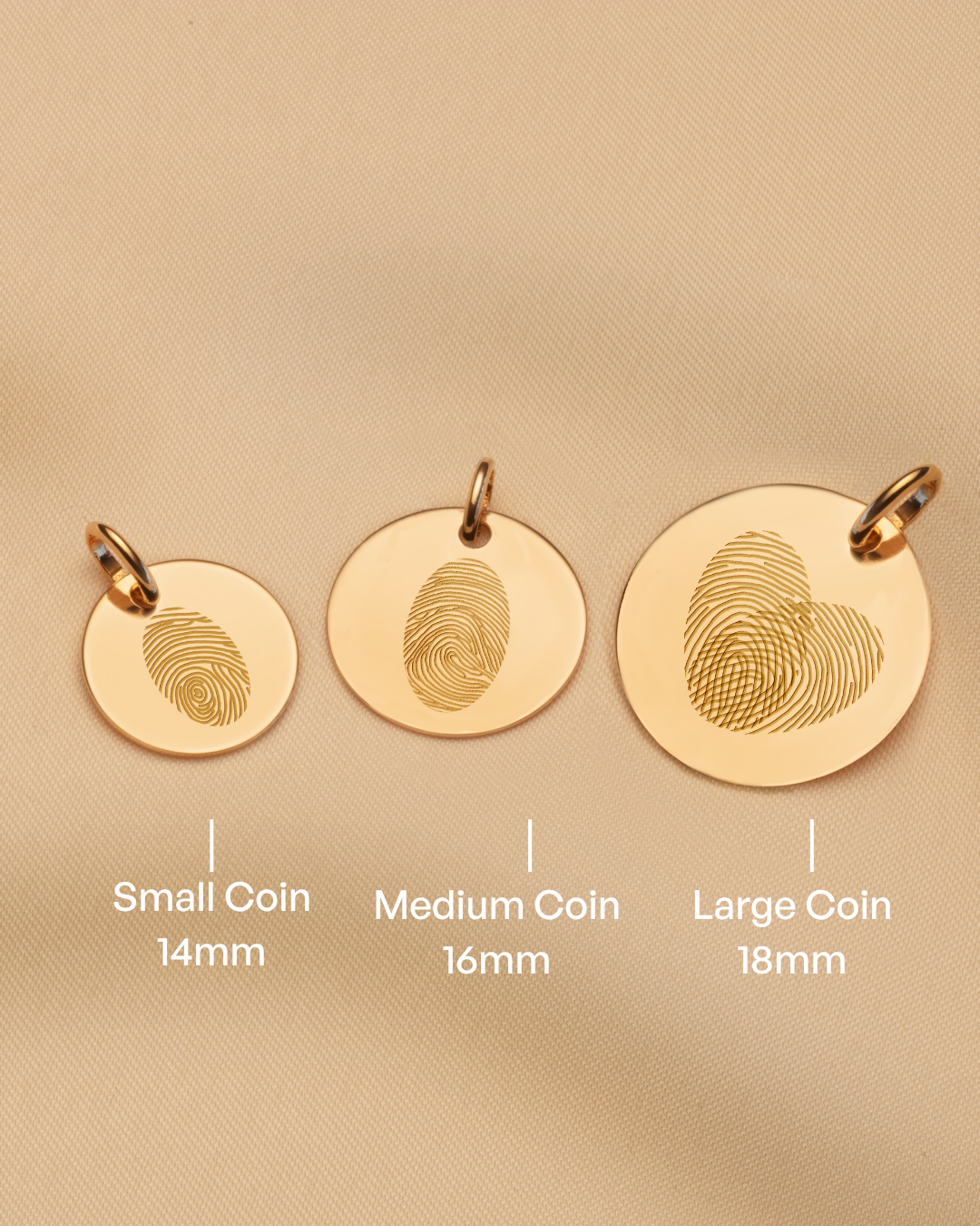 Collier Pendentif Rond Empreintes digitales 14 carats - Or 14 carats