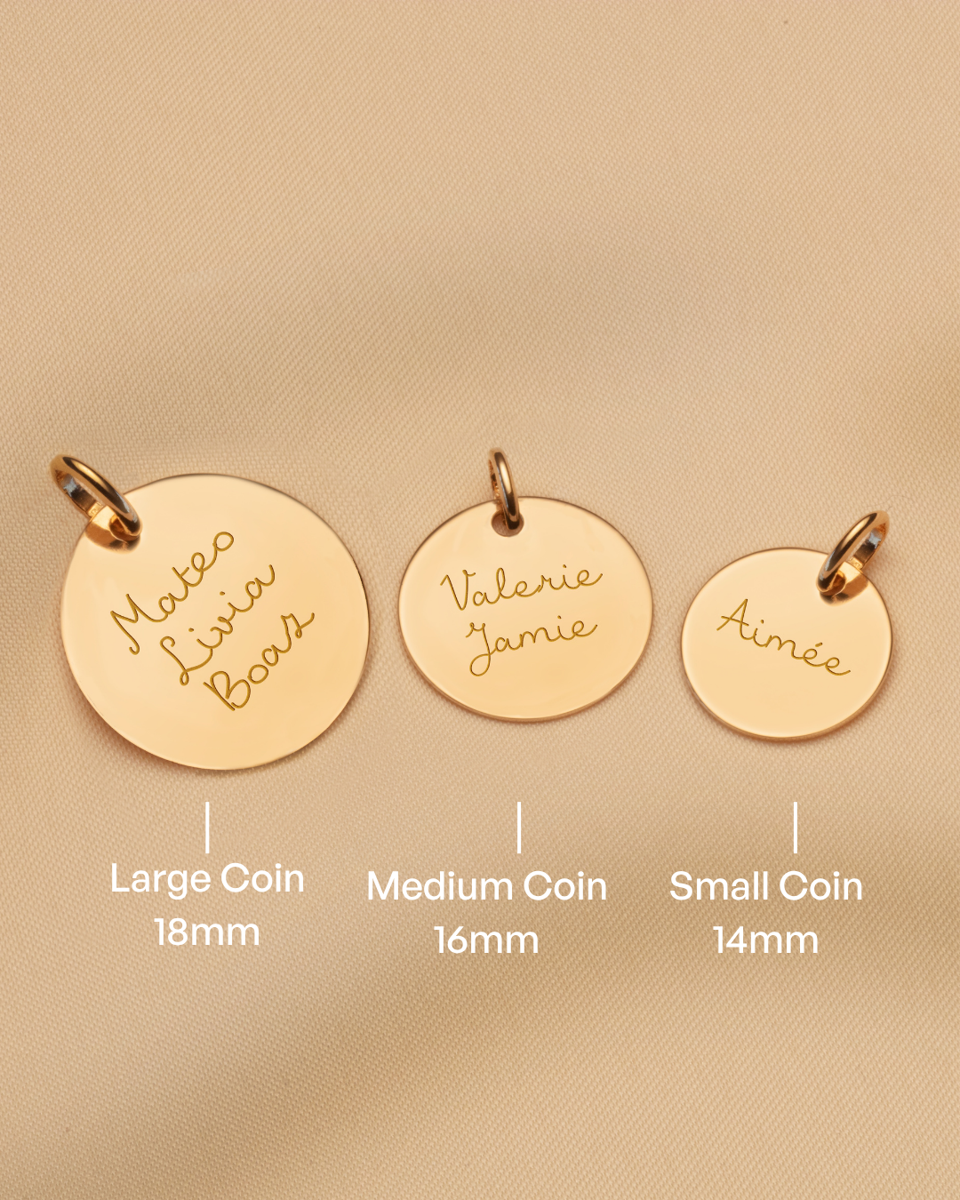 Buchstaben Coin Kette 585er Echtgold - 585er Echtgold