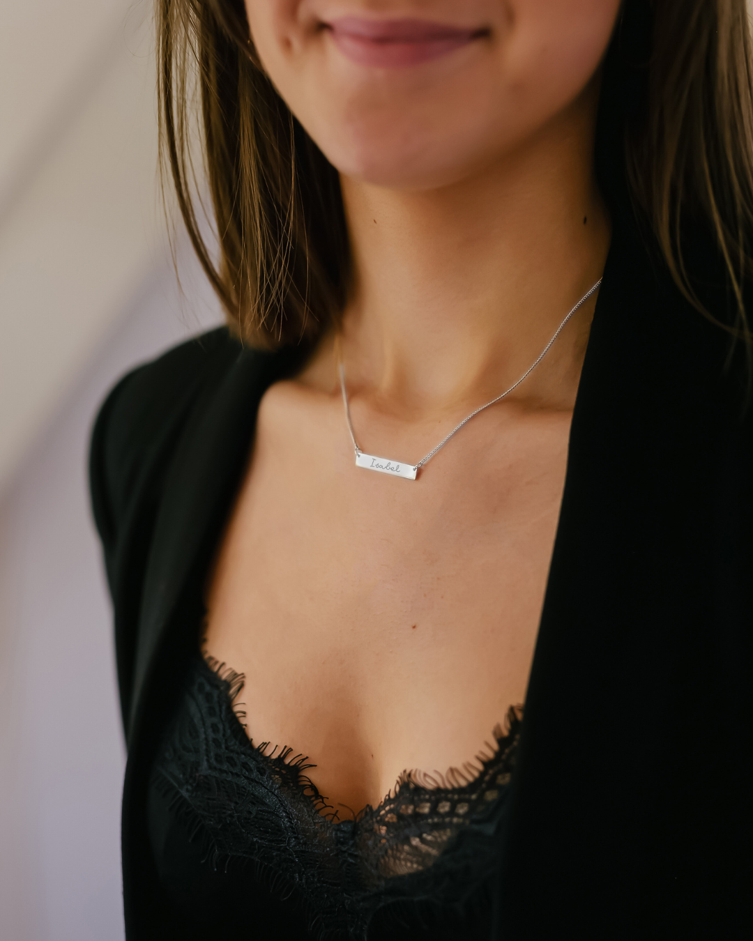 Bar Name Necklace - Silver