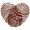 Herzförmiger Fingerabdruck