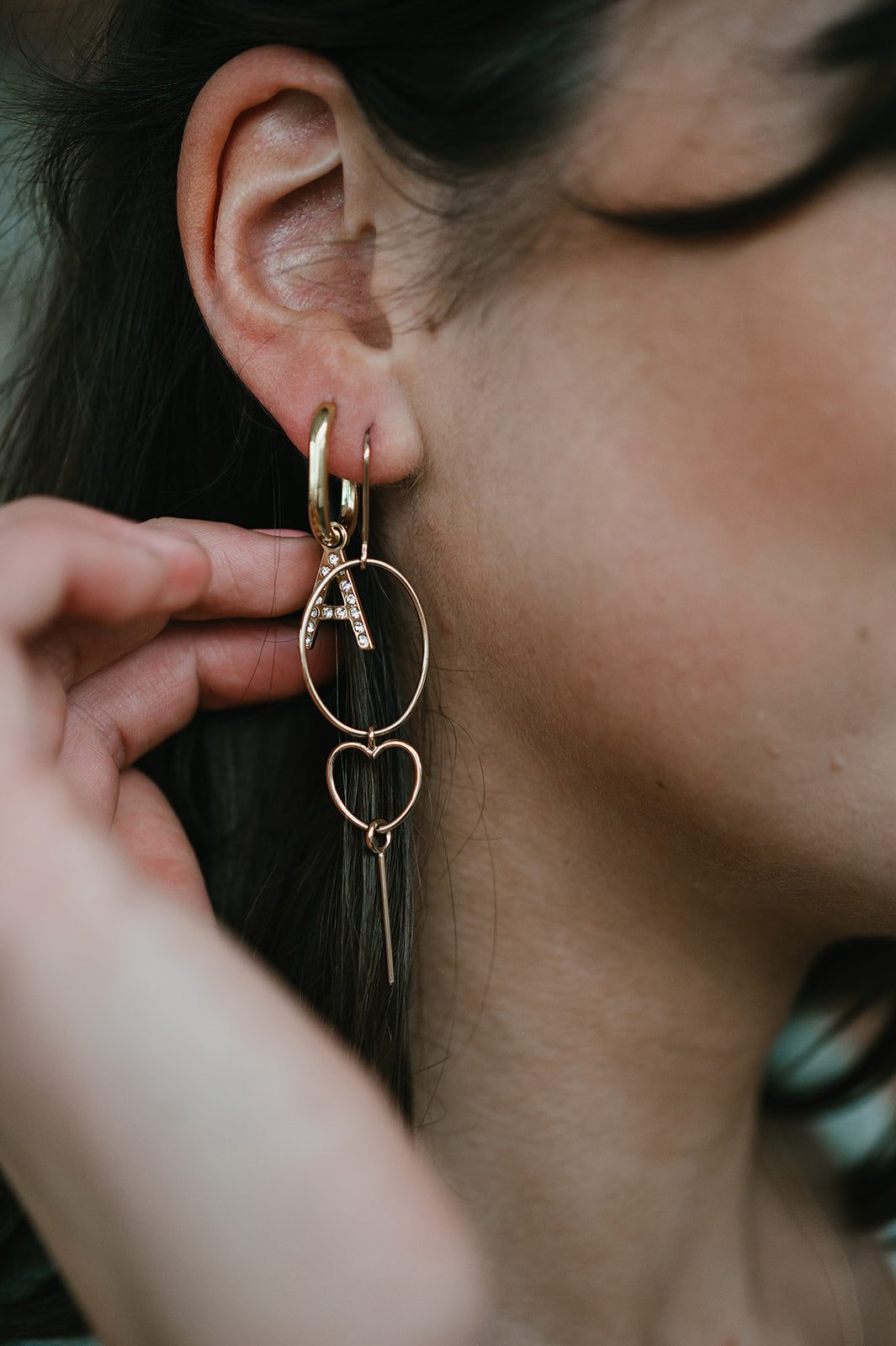 Initial Party Hoops - Stainless steel gold