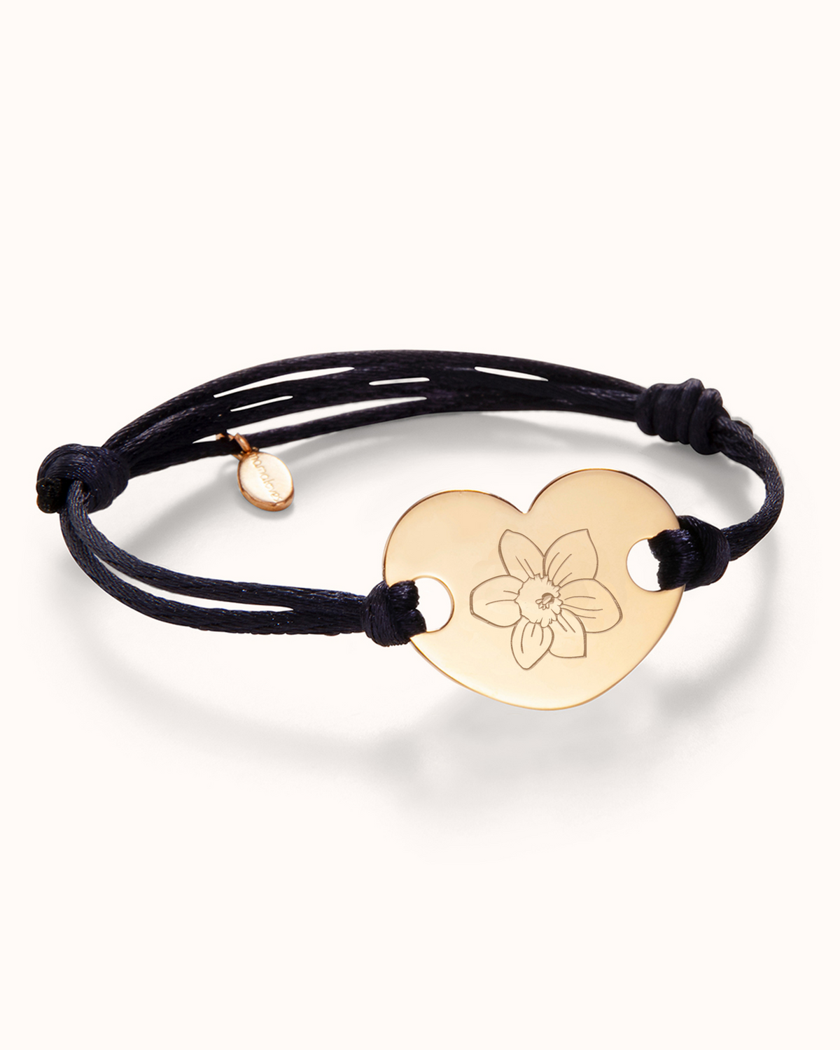 Single Birth Flower Heart Armband - 18k Verguld