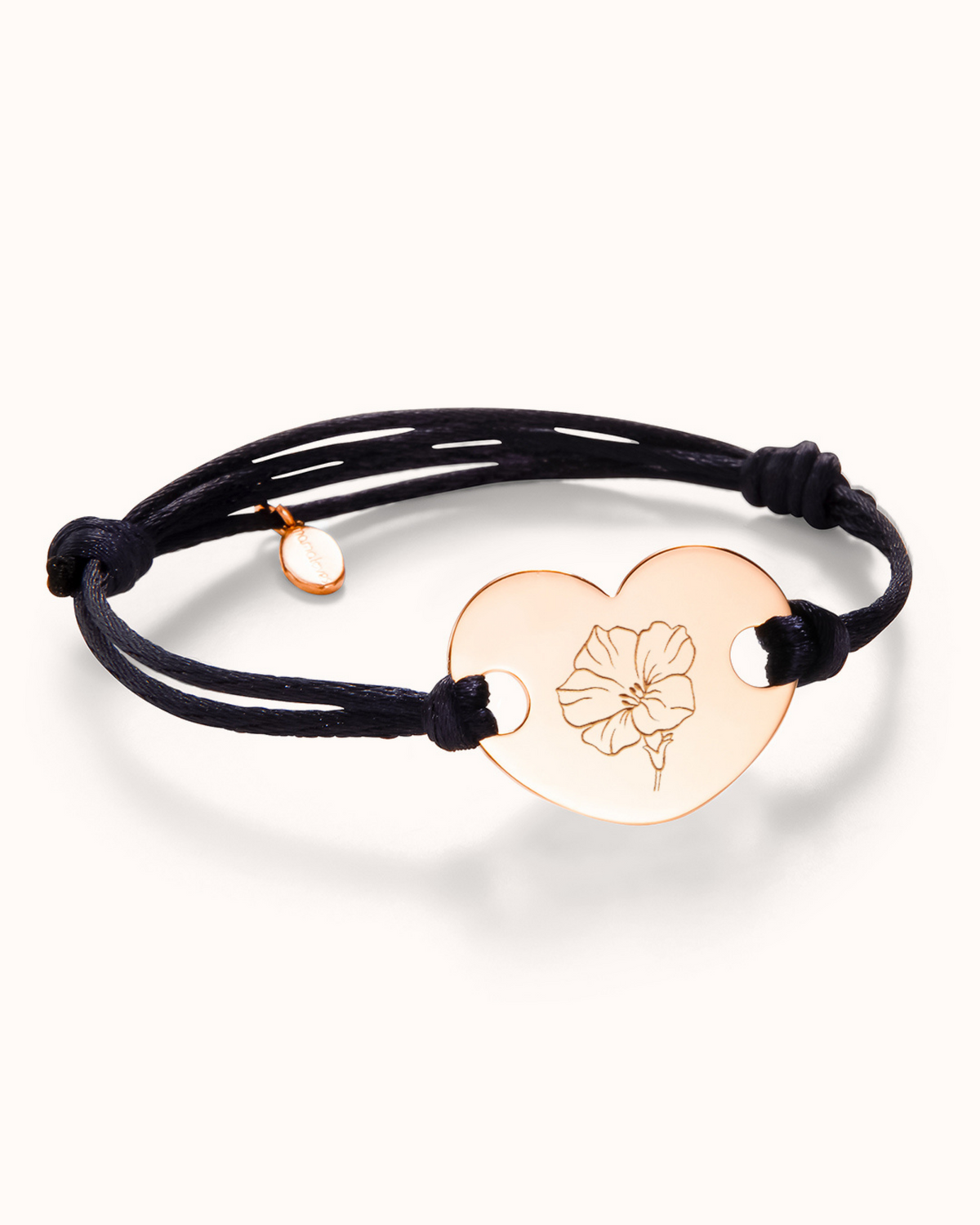 Single Geburtsblume Herz Armband - Rose Vergoldet