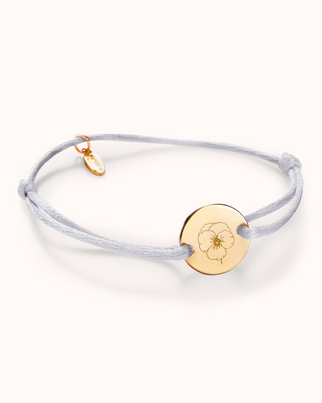 Single Geburtsblume Round Armband - Vergoldet