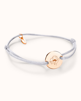 Single Birth Flower Round Armband - 18k Rosé Verguld