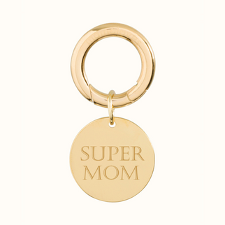 SUPER MOM Keychain - Stainless steel gold